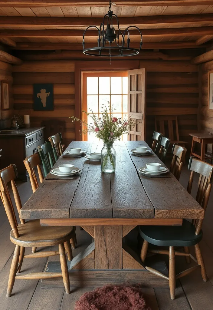 23 Vintage Western Decor Ideas That'll Make Your Home Feel Like a Rustic Retreat! - 1. Weathered Wood Furniture