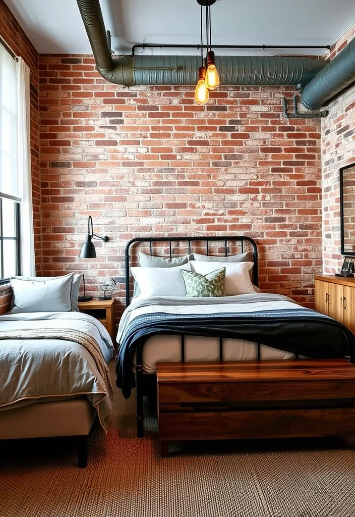19 Aesthetic Bedroom Ideas That Will Transform Your Space Into a Dreamy Retreat! - 11. Industrial Chic