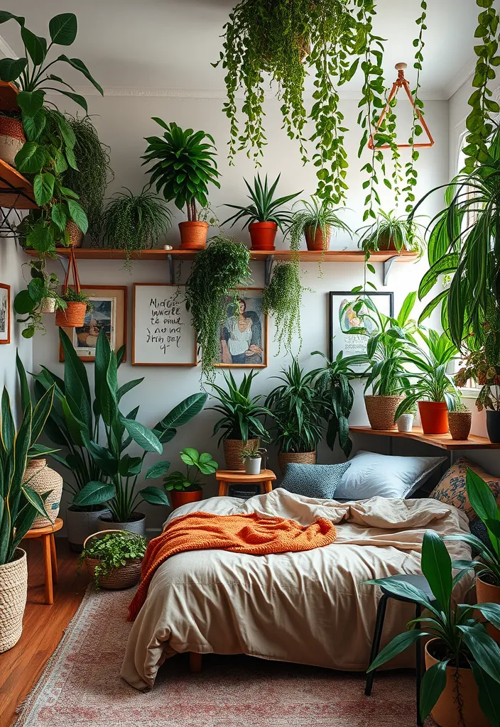 19 Aesthetic Bedroom Ideas That Will Transform Your Space Into a Dreamy Retreat! - 16. Urban Jungle