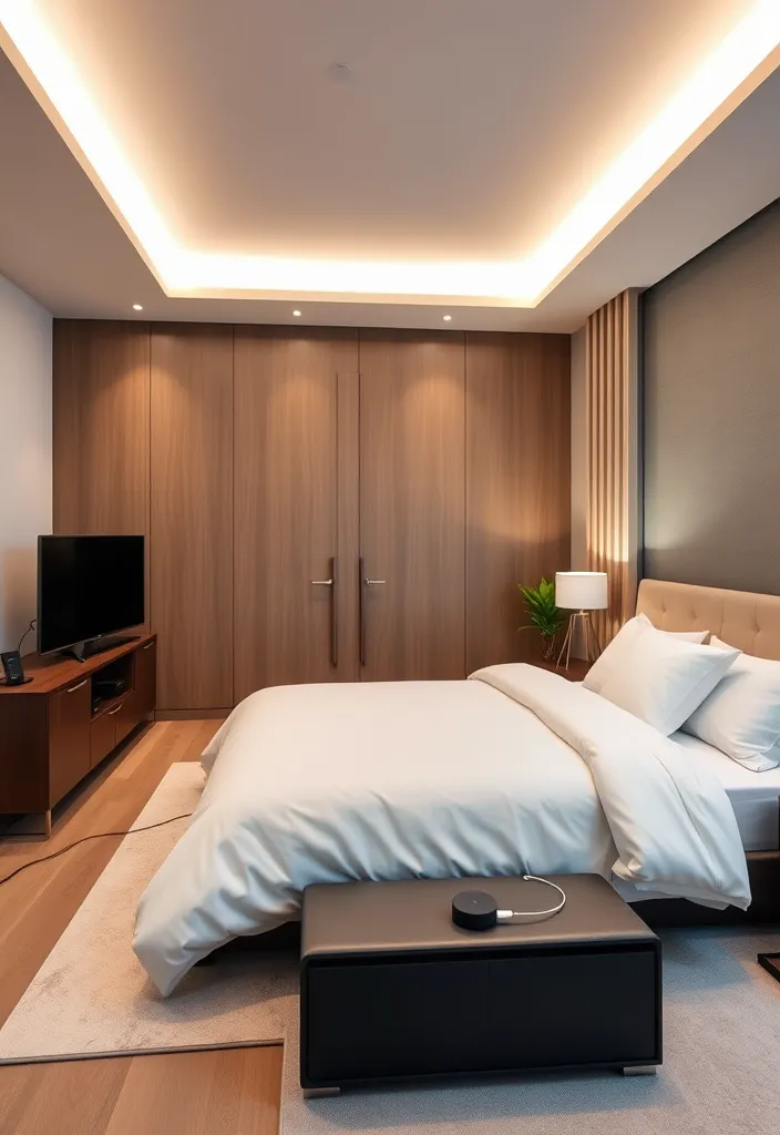 19 Aesthetic Bedroom Ideas That Will Transform Your Space Into a Dreamy Retreat! - 17. Tech-Savvy Haven