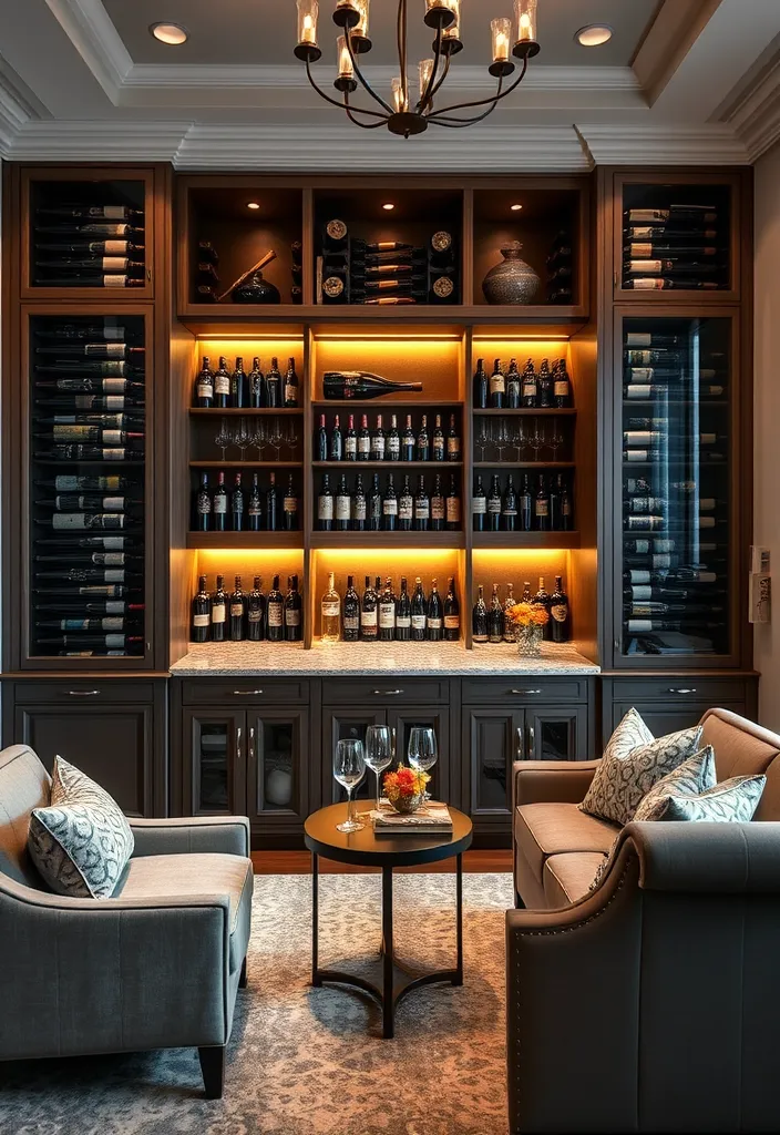 19 Built-In Bar in Living Room Ideas That Will Transform Your Space! - 13. Sophisticated Wine Cellar