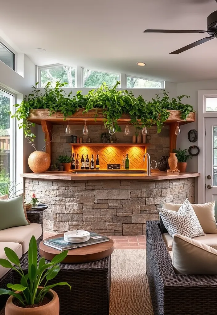 19 Built-In Bar in Living Room Ideas That Will Transform Your Space! - 14. Outdoor-Inspired