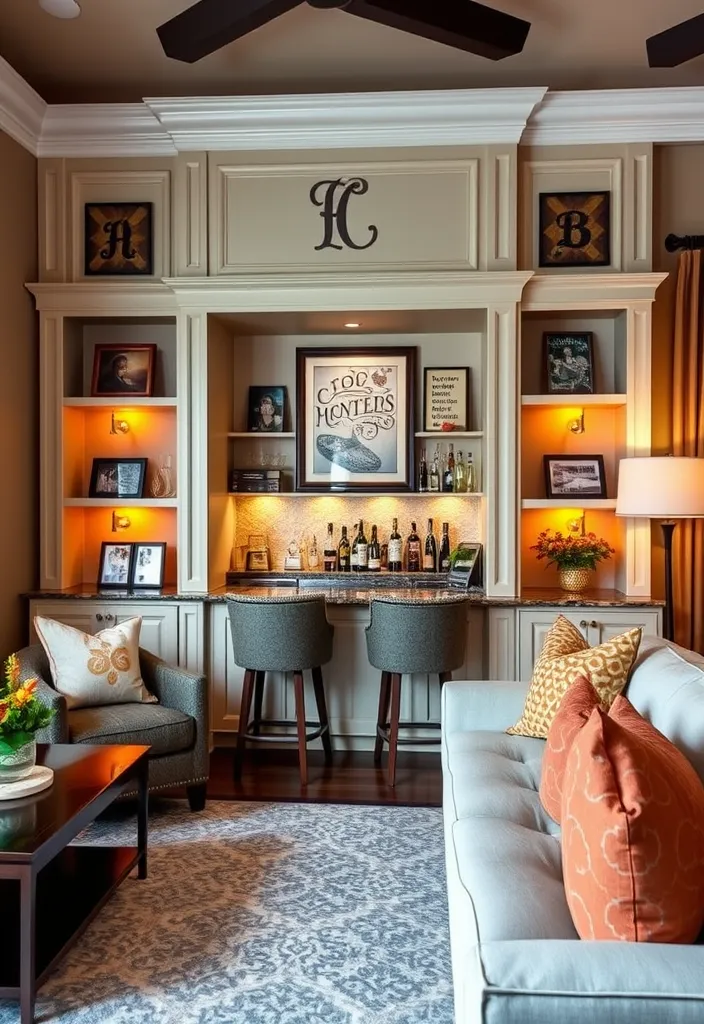 19 Built-In Bar in Living Room Ideas That Will Transform Your Space! - 15. Personalized Touch