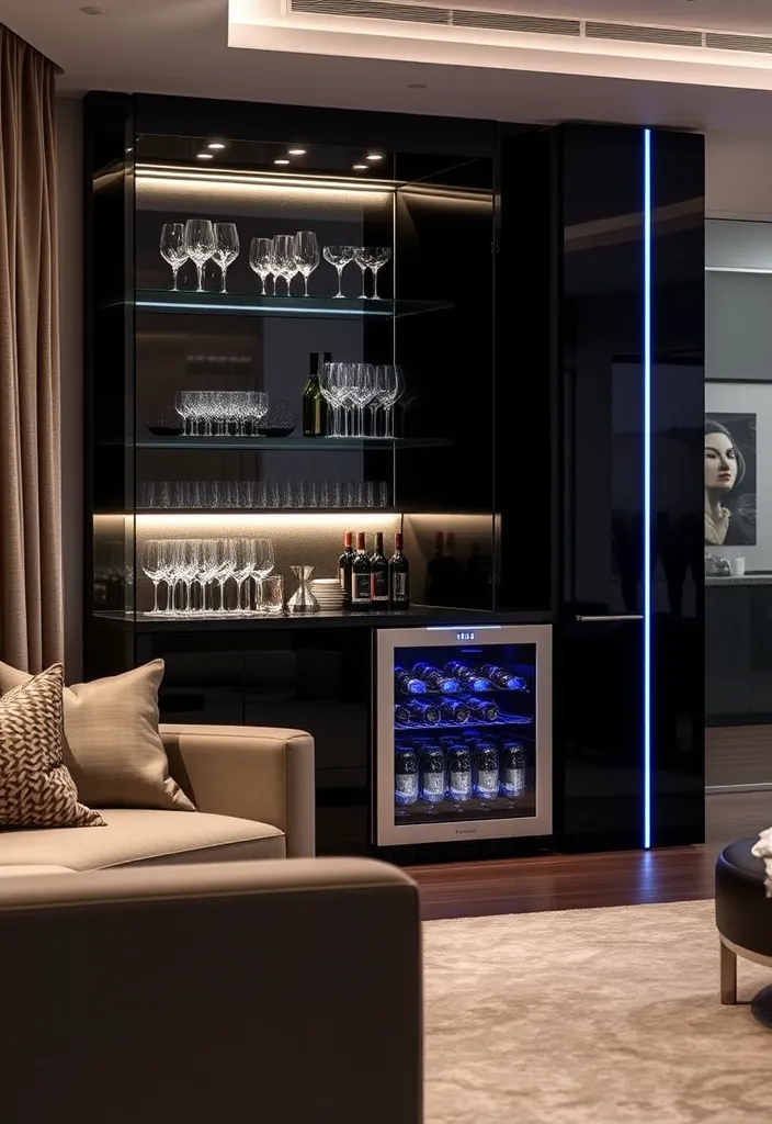 19 Built-In Bar in Living Room Ideas That Will Transform Your Space! - 3. Sleek and Modern