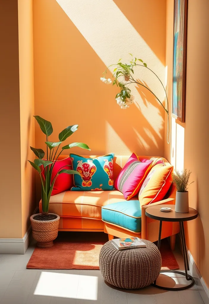 19 Cozy Couches Living Room Ideas That'll Make You Want to Snuggle In! - 12. Colorful Corner Nook