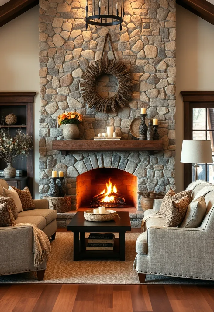 19 Dark Earthy Living Room Ideas That'll Make You Feel Right at Home! - 13. Cozy Fireplaces