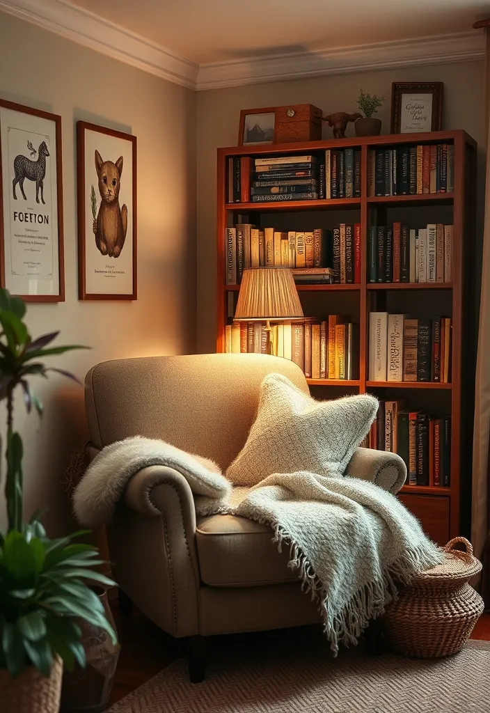 19 Dark Earthy Living Room Ideas That'll Make You Feel Right at Home! - 19. Cozy Reading Corner