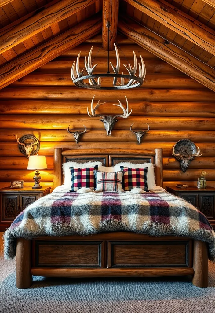 19 Dark and Moody Bedroom Ideas That Will Make You Want to Hibernate! - 4. Cozy Cabin Retreat