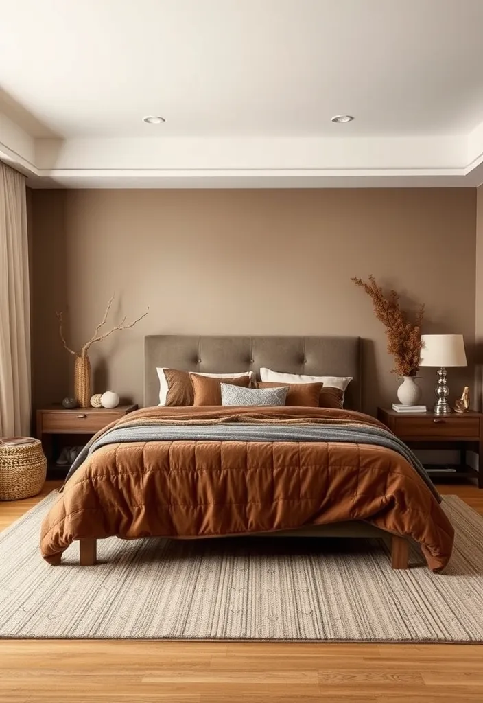 19 Dark and Moody Bedroom Ideas That Will Make You Want to Hibernate! - 9. Earthy Neutrals