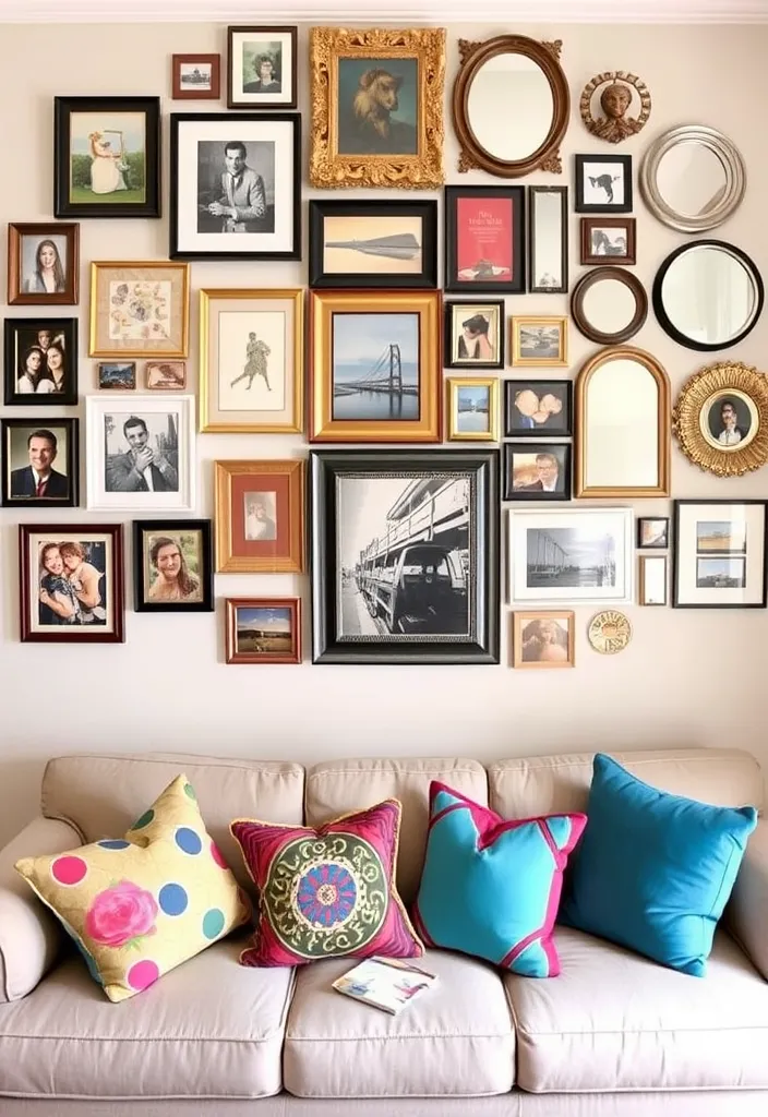 19 Living Room Interior Design Ideas That Will Transform Your Space (You Won't Believe #7!) - 6. Eclectic Gallery Wall