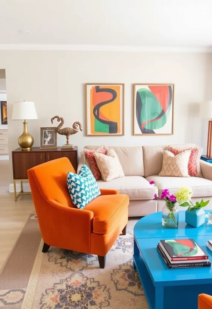 19 Living Room Interior Design Ideas That Will Transform Your Space (You Won't Believe #7!) - 7. Unexpected Color Pops