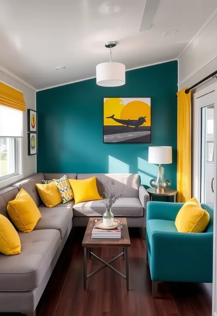 19 Mobile Home Living Room Ideas You Won't Believe Exist! - 4. Bold Color Schemes