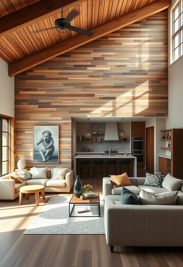 19 Open Space Living Room and Kitchen Ideas That Will Transform Your Home! - 10. Textured Walls