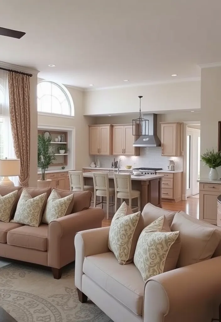 19 Open Space Living Room and Kitchen Ideas That Will Transform Your Home! - 15. Unifying Elements