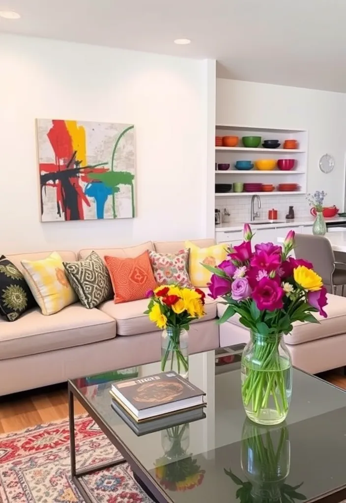 19 Open Space Living Room and Kitchen Ideas That Will Transform Your Home! - 4. Colorful Accents