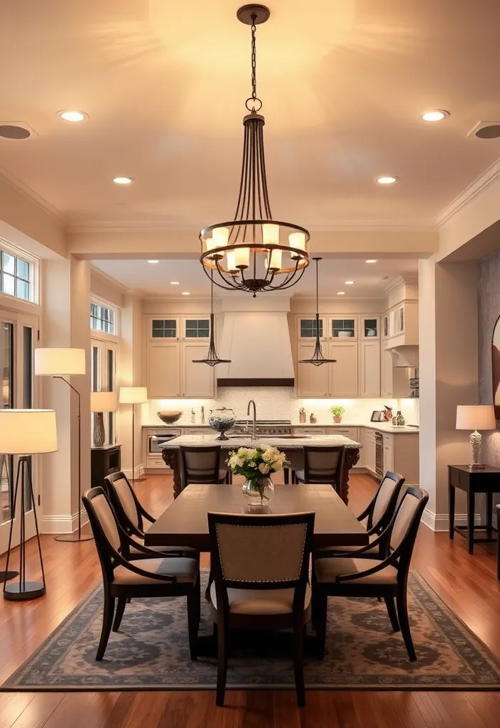 19 Open Space Living Room and Kitchen Ideas That Will Transform Your Home! - 5. Smart Lighting Solutions