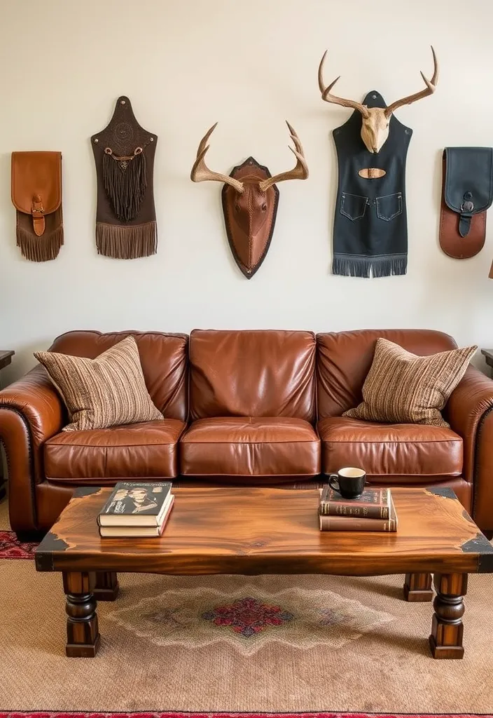 23 Vintage Western Decor Ideas That'll Make Your Home Feel Like a Rustic Retreat! - 3. Leather Accents