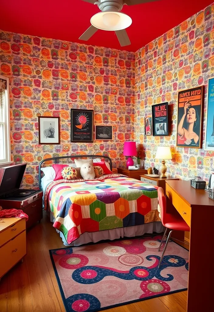 20 Bedroom Setup Ideas That Will Transform Your Space into a Dreamy Oasis! - 13. Retro Revival