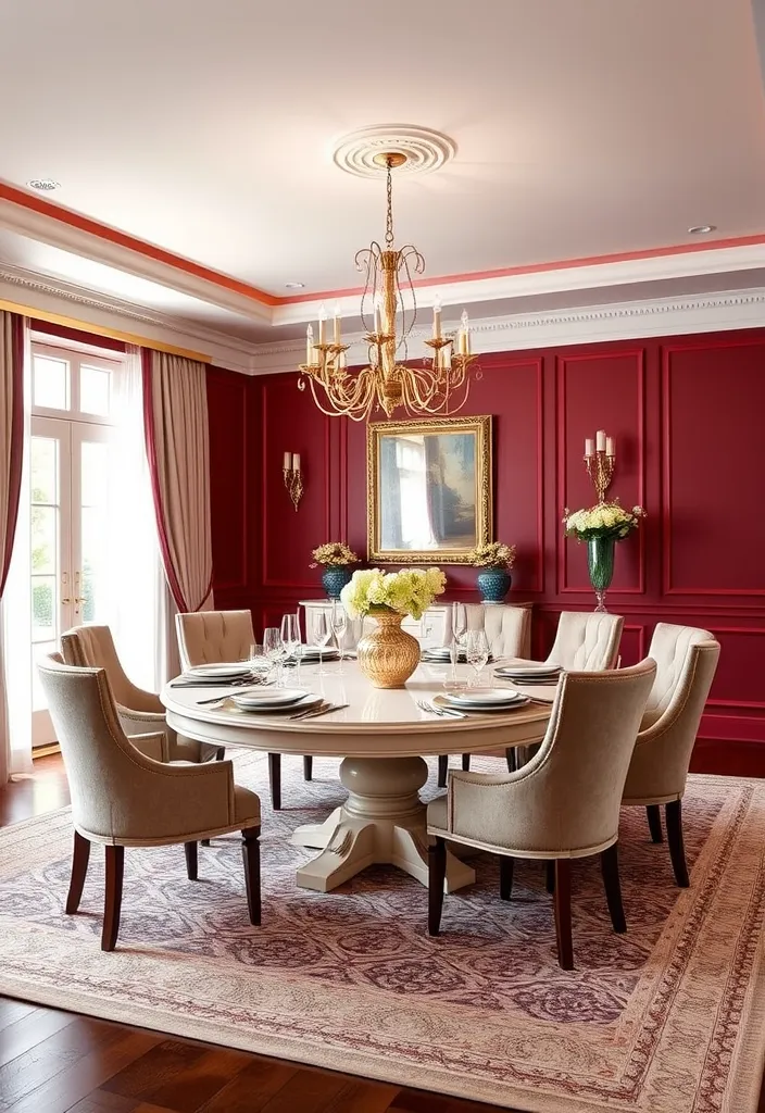 20 Best Interior Color Palette Ideas That Will Transform Your Home! - 12. Rich Burgundy and Cream