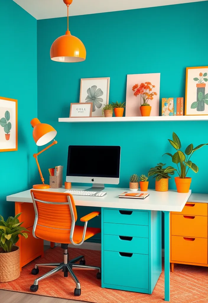 20 Best Interior Color Palette Ideas That Will Transform Your Home! - 13. Playful Teal and Orange