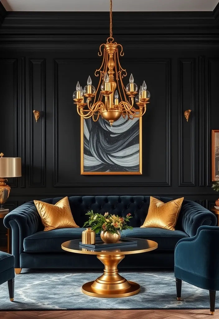 20 Best Interior Color Palette Ideas That Will Transform Your Home! - 3. Elegant Charcoal and Gold