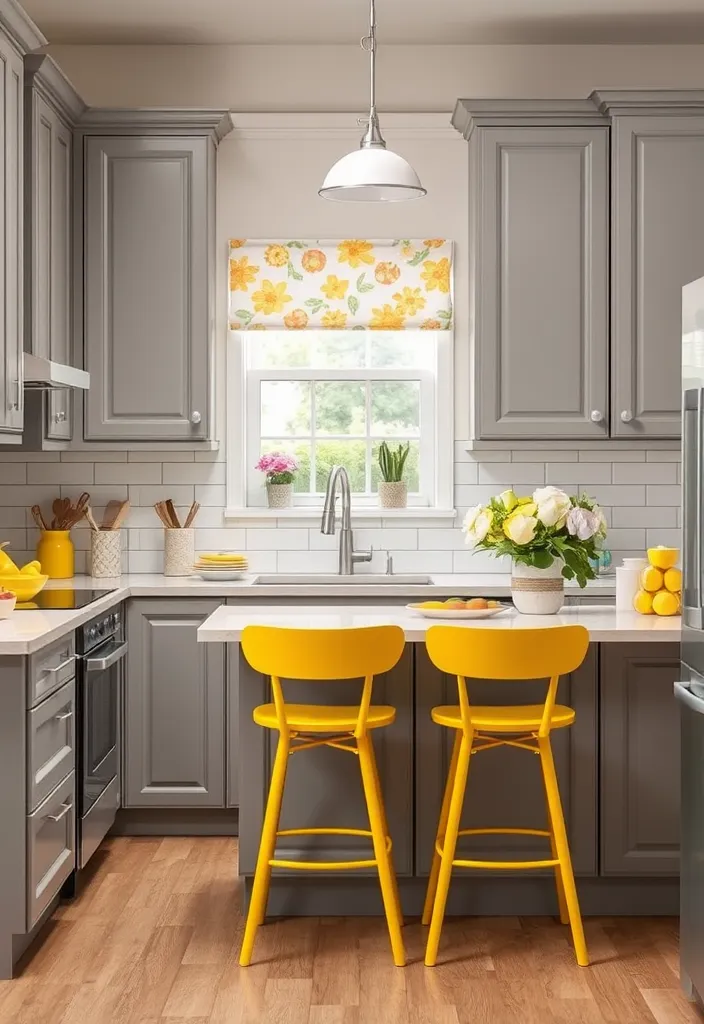 20 Best Interior Color Palette Ideas That Will Transform Your Home! - 9. Vibrant Yellow and Gray