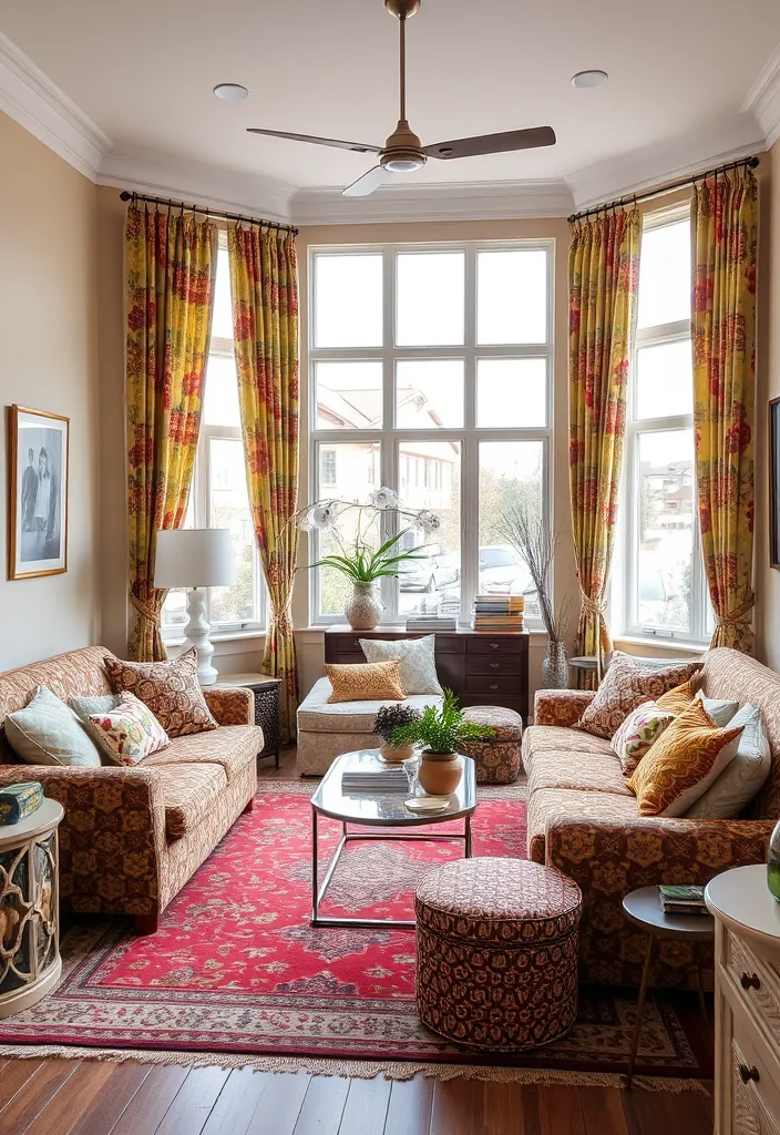 20 Brown and Green Living Room Ideas That'll Transform Your Space! - 13. Playful Patterns with Brown and Green Textiles