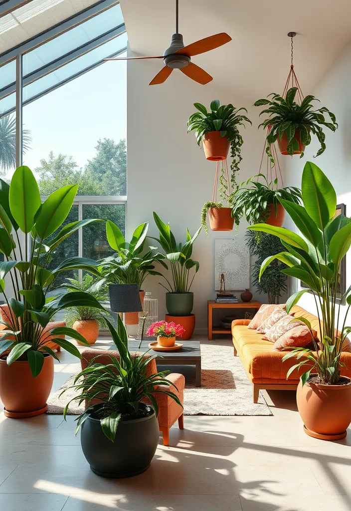 20 Brown and Green Living Room Ideas That'll Transform Your Space! - 17. Indoor-Outdoor Flow with Greenery