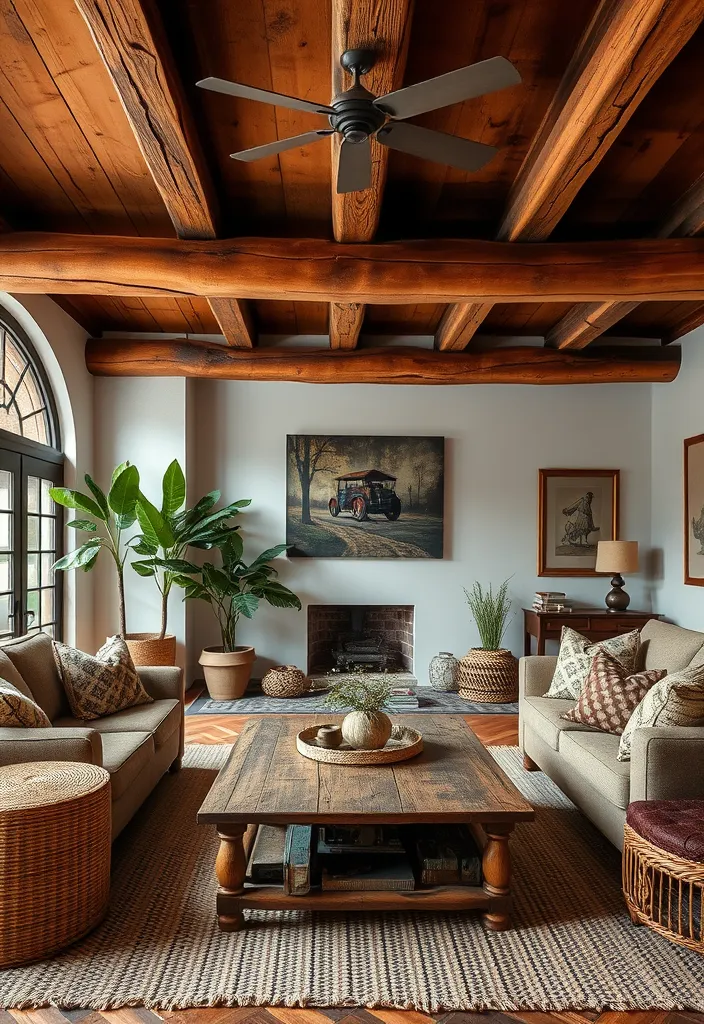 20 Brown and Green Living Room Ideas That'll Transform Your Space! - 3. Rustic Charm with Brown Wood Accents
