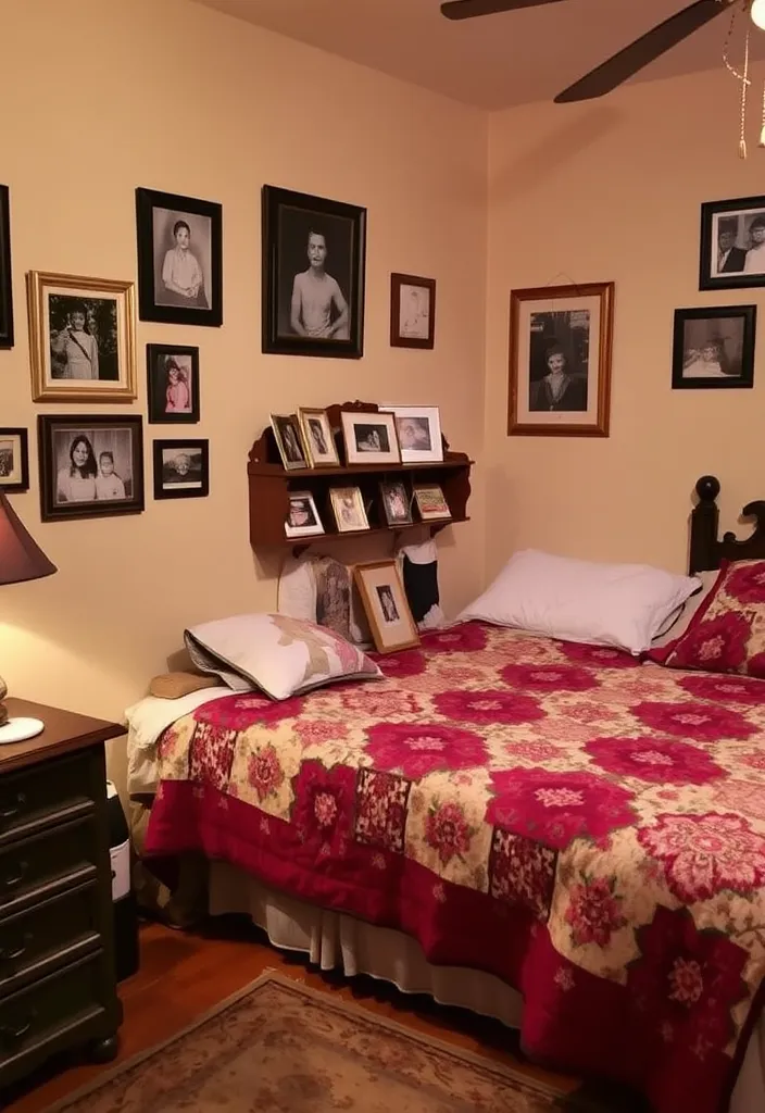 20 Cozy Bedroom Inspirations That'll Make You Want to Hibernate! - 10. Personal Touches with Family Heirlooms