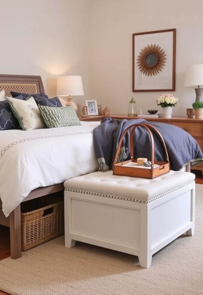 20 Cozy Bedroom Inspirations That'll Make You Want to Hibernate! - 14. Functional Yet Stylish Storage Solutions