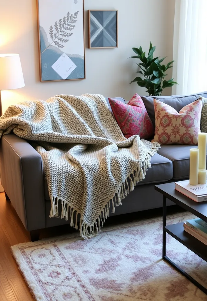20 Cozy Living Room Ideas That'll Make You Never Want to Leave! - 1. Layered Textiles for Ultimate Comfort