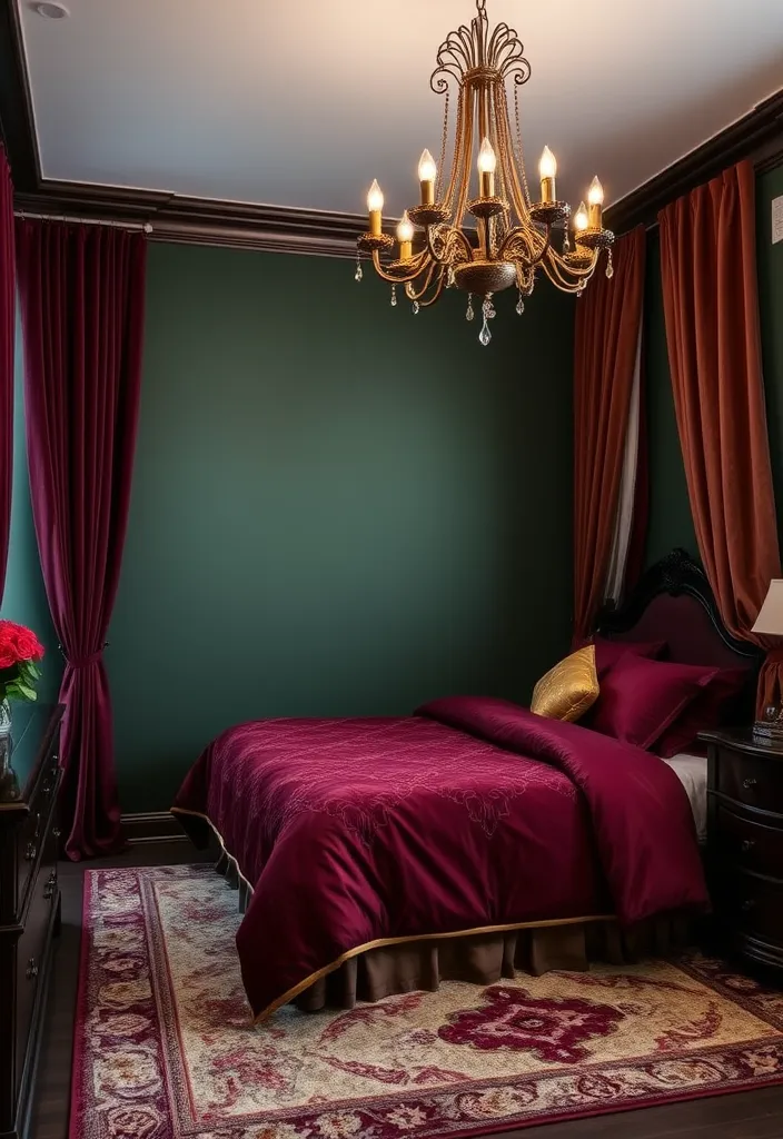 20 Dark Academia Bedroom Aesthetic Ideas That'll Make You Feel Like You're in a Novel! - 1. Rich, Dark Color Palette