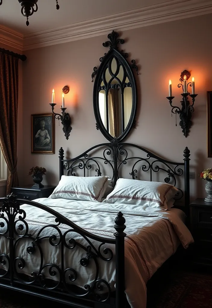 20 Dark Academia Bedroom Aesthetic Ideas That'll Make You Feel Like You're in a Novel! - 10. Gothic-Inspired Decor