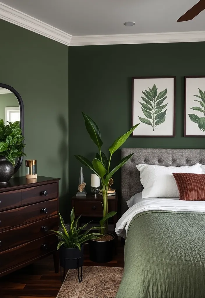 20 Dark Academia Bedroom Aesthetic Ideas That'll Make You Feel Like You're in a Novel! - 12. Nature-Inspired Elements