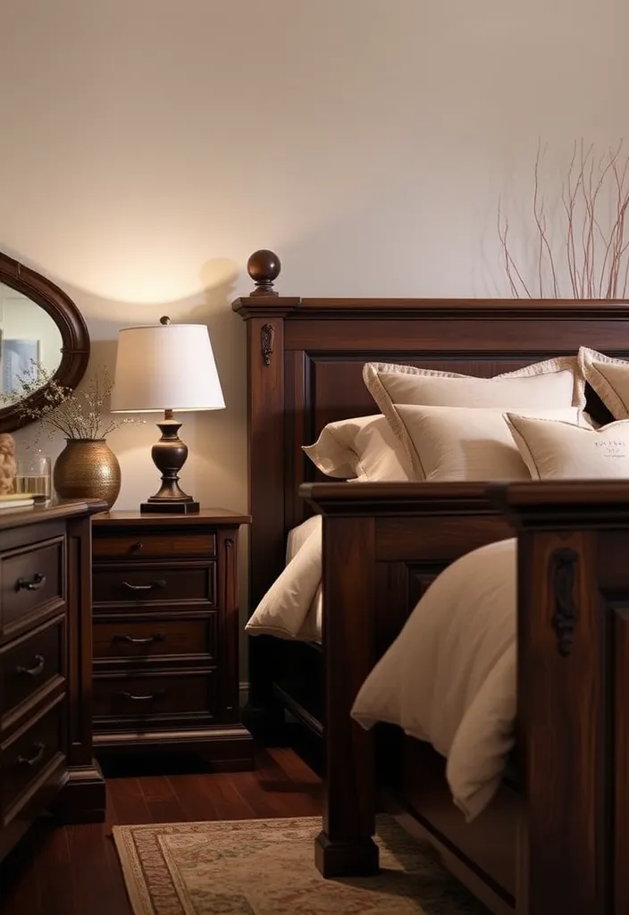 20 Dark Academia Bedroom Aesthetic Ideas That'll Make You Feel Like You're in a Novel! - 16. Dark Wood Accents
