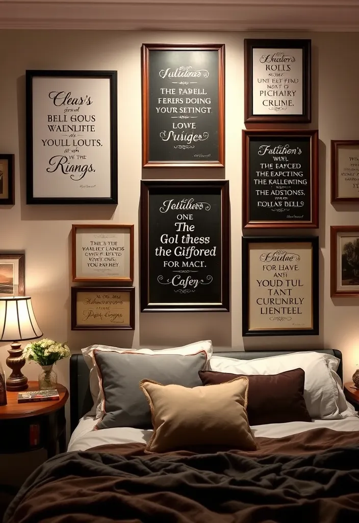 20 Dark Academia Bedroom Aesthetic Ideas That'll Make You Feel Like You're in a Novel! - 17. Literary Quotes and Typography