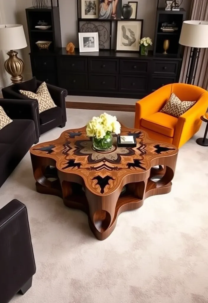 20 Dark Cottage Decor Living Room Ideas That'll Make You Feel Right at Home! - 12. Statement Furniture
