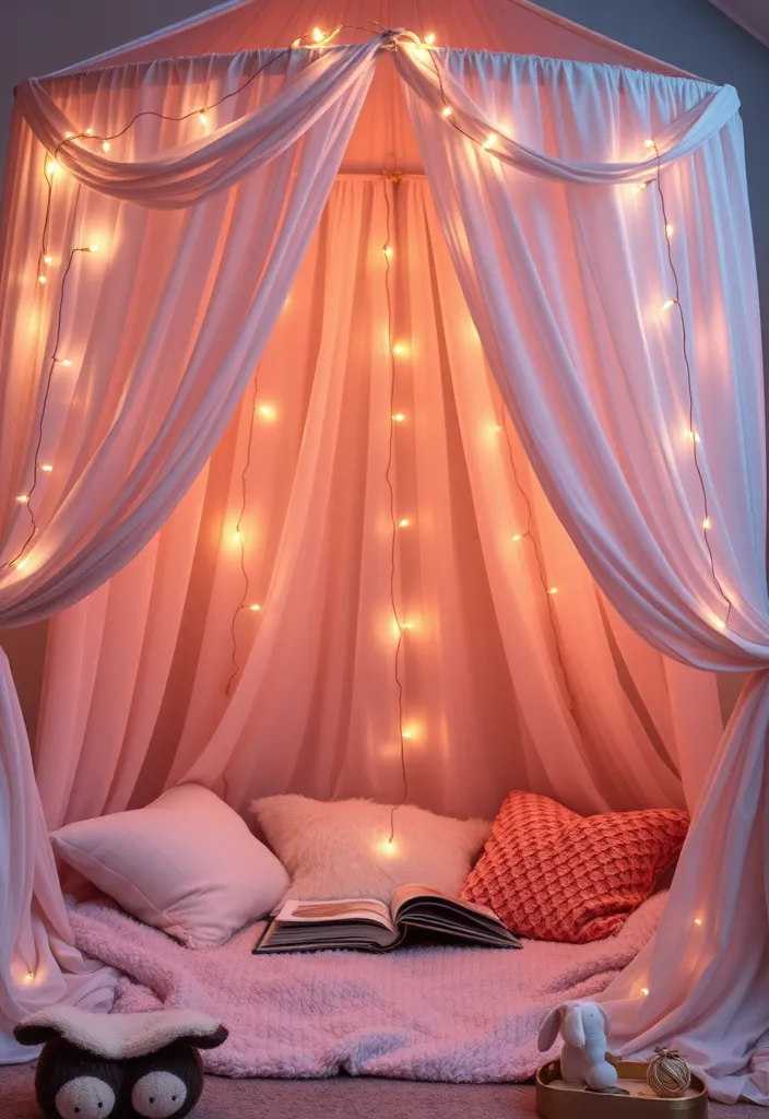 20 Enchanting Fairy Decor Bedroom Ideas That Will Spark Your Imagination! - 11. Dreamy Canopy Tent