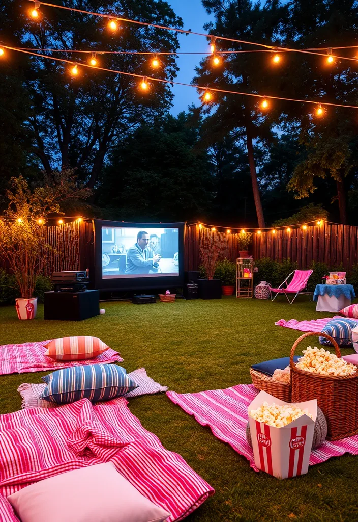 20 House Warming Party Ideas That Will WOW Your Guests (You’ll Love #7!) - 5. Outdoor Movie Night