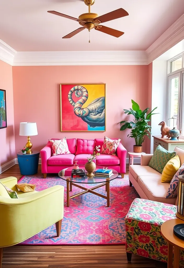 20 Living Room Designs Bloxburg Ideas That'll Make Your Friends Jealous! - 10. Color Pop Paradise