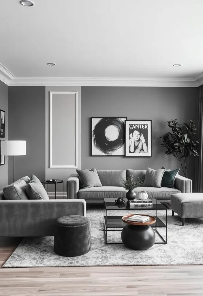 20 Living Room Designs Bloxburg Ideas That'll Make Your Friends Jealous! - 18. Bold Monochrome