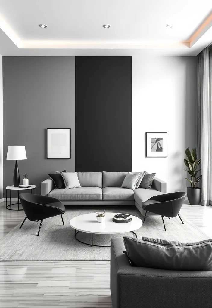 20 Modern Classic Living Room Ideas That'll Make You Rethink Your Space! - 12. Monochrome Magic