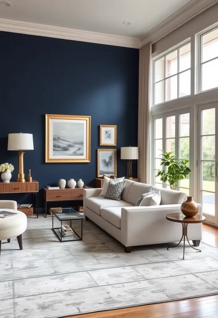 20 Modern Classic Living Room Ideas That'll Make You Rethink Your Space! - 2. Bold Statement with Dark Accents