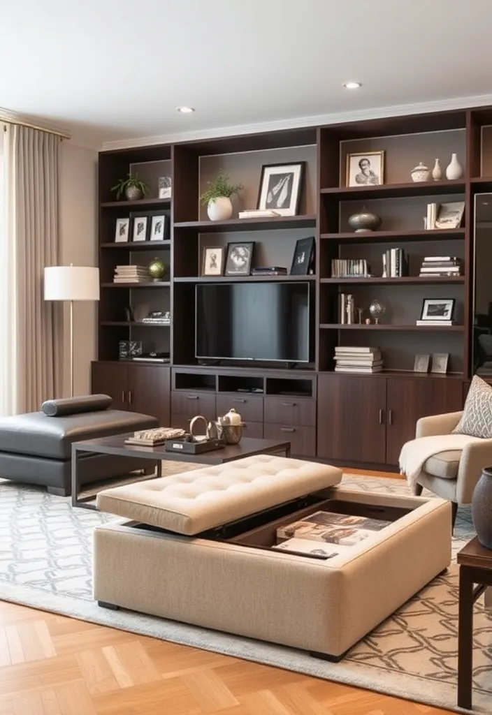 20 Modern Classic Living Room Ideas That'll Make You Rethink Your Space! - 20. Smart Storage Solutions