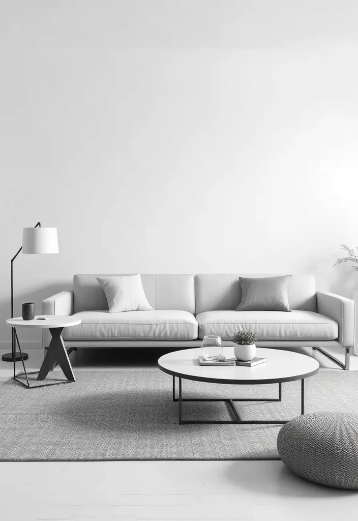 20 Modern Classic Living Room Ideas That'll Make You Rethink Your Space! - 4. Minimalist Chic with Clean Lines