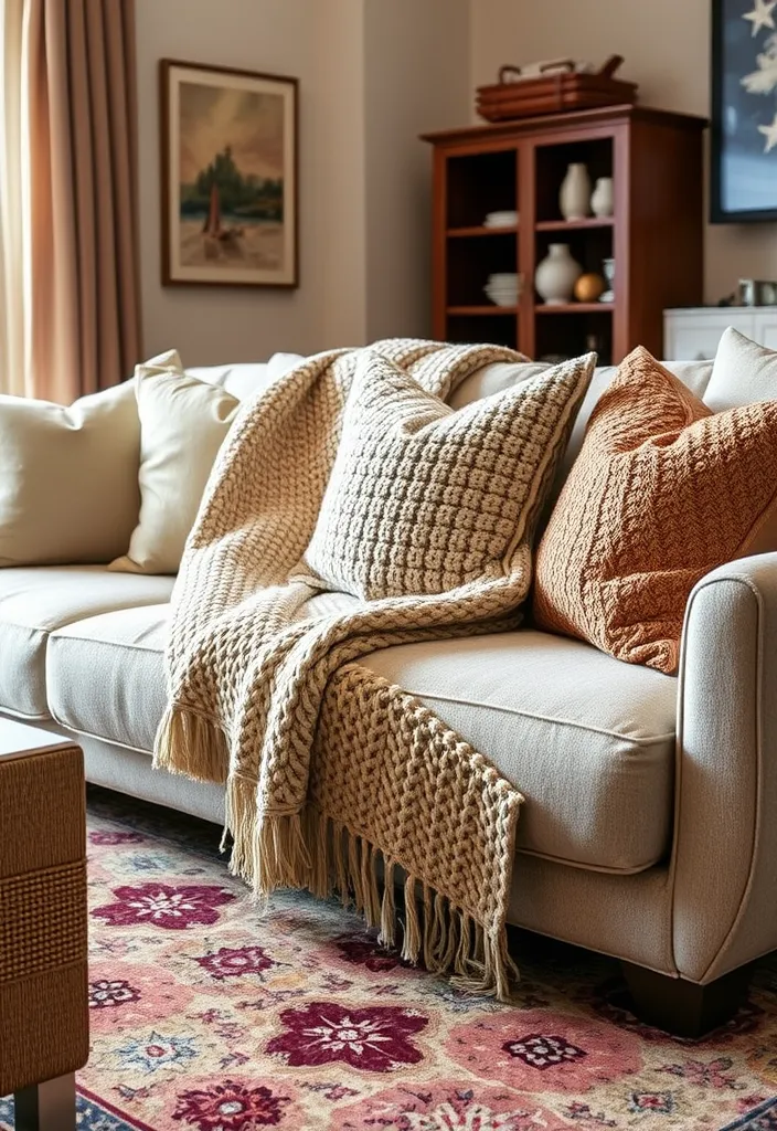 20 Modern Classic Living Room Ideas That'll Make You Rethink Your Space! - 5. Cozy Layers with Textiles