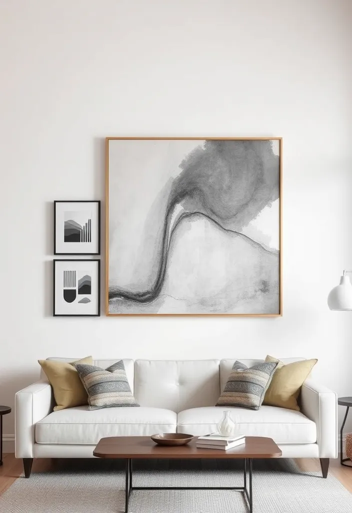 20 Modern Classic Living Room Ideas That'll Make You Rethink Your Space! - 6. Artistic Flair with Statement Art