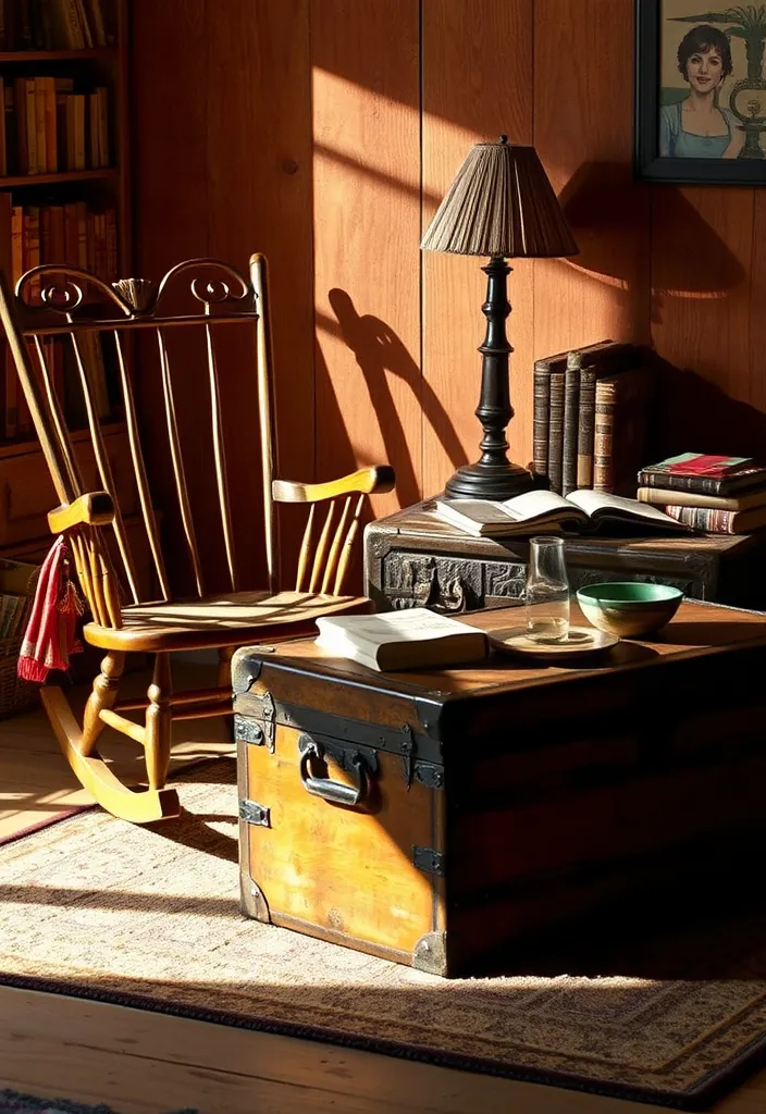 20 Primitive Living Room Ideas That Will Make You Feel Right at Home! - 3. Vintage Finds: A Touch of History