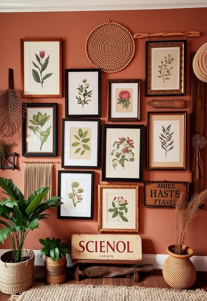 20 Primitive Living Room Ideas That Will Make You Feel Right at Home! - 9. Earthy Wall Decor